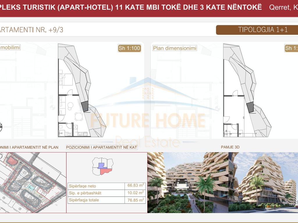 For sale, 1+1 Apartment, "Seastra" Residence, Qerret, Kavajë