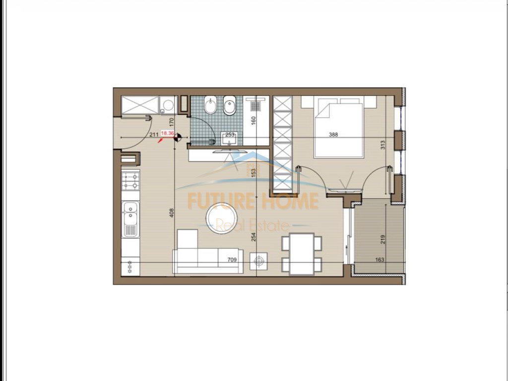 Apartament 1+1, Riviera Residence, Kamëz