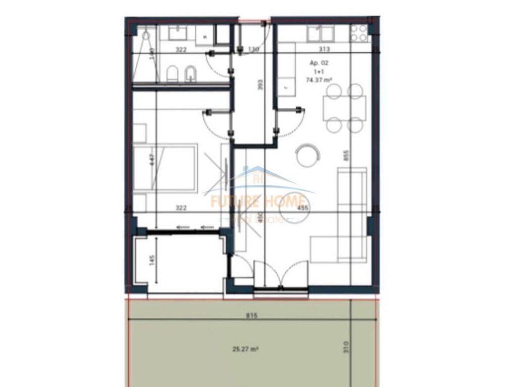 Shitet, Apartament 1+1, Sun Palasë Residence