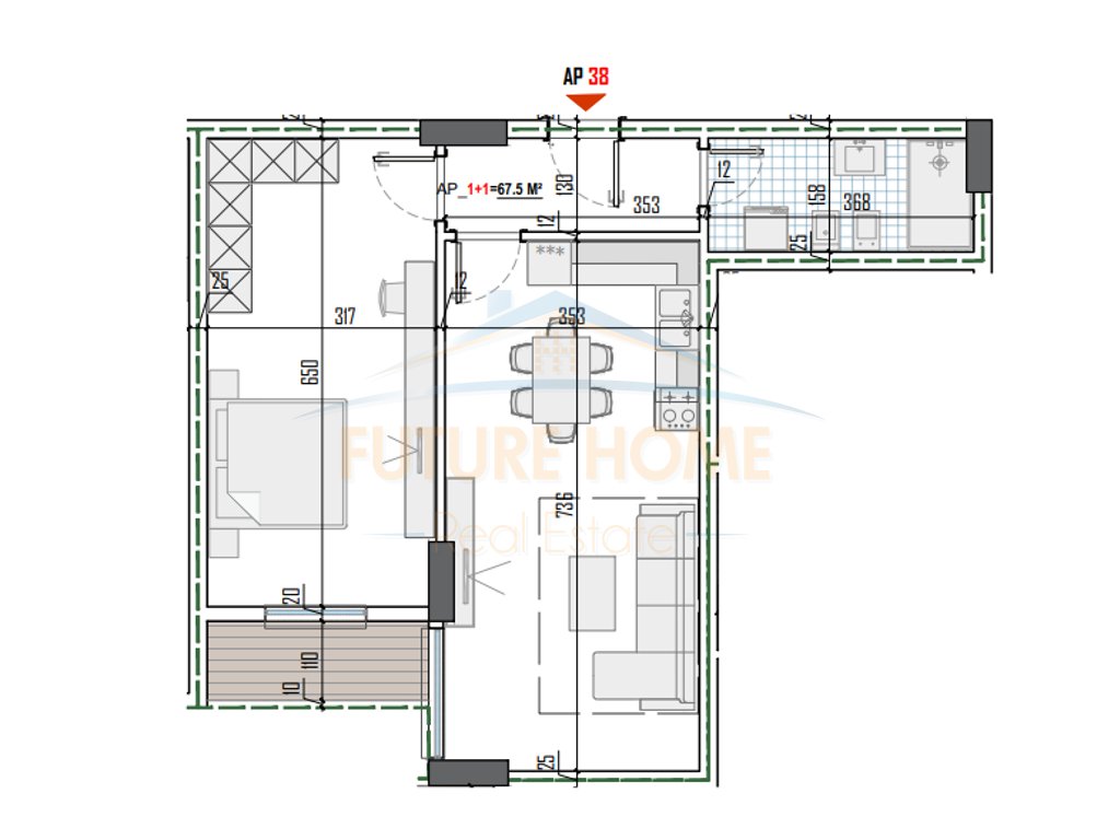 For sale, 1+1 Apartment, "Tirana View Residence", Pakuqan.