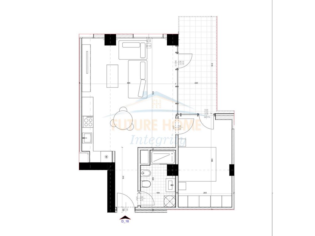 For sale, Apartment 2+1+2, New Ring, Tirana.
