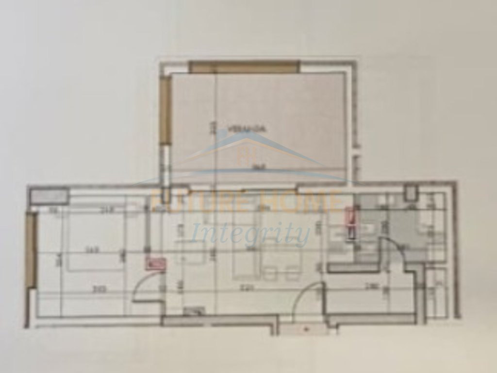For sale, Apartment 1+1+Veranda, A.F.A Tower, Tirana.