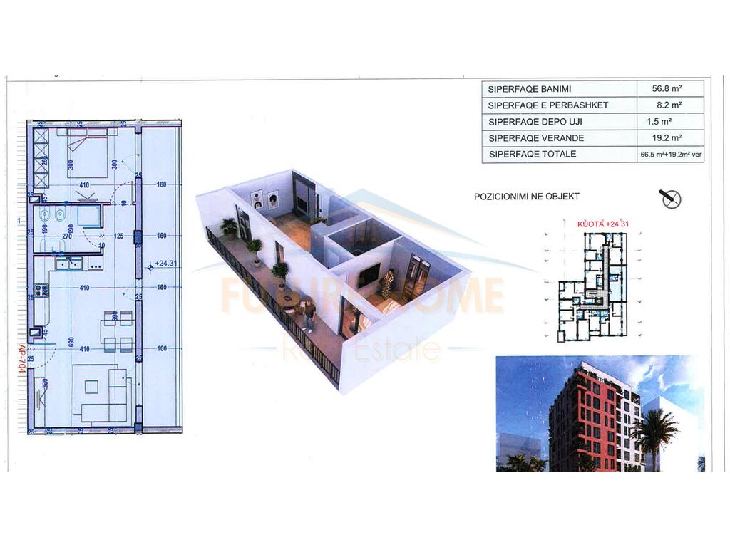 For sale, Apartment 1+1+Veranda, Iliria Beach, Durrës