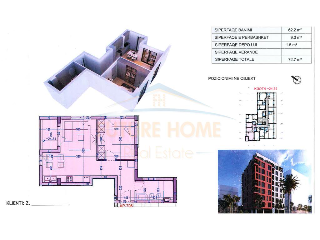 For sale, Apartment 1+1+Veranda, Iliria Beach, Durrës