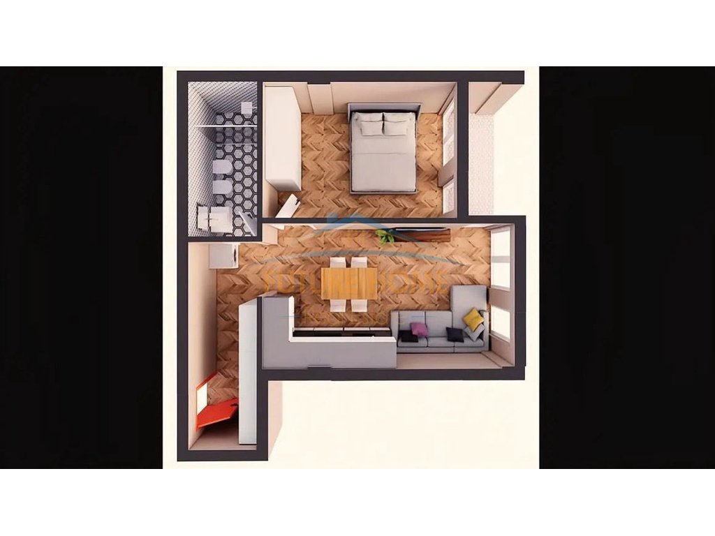 Shitet Apartament 1+1,Vila Gold, Tiranë