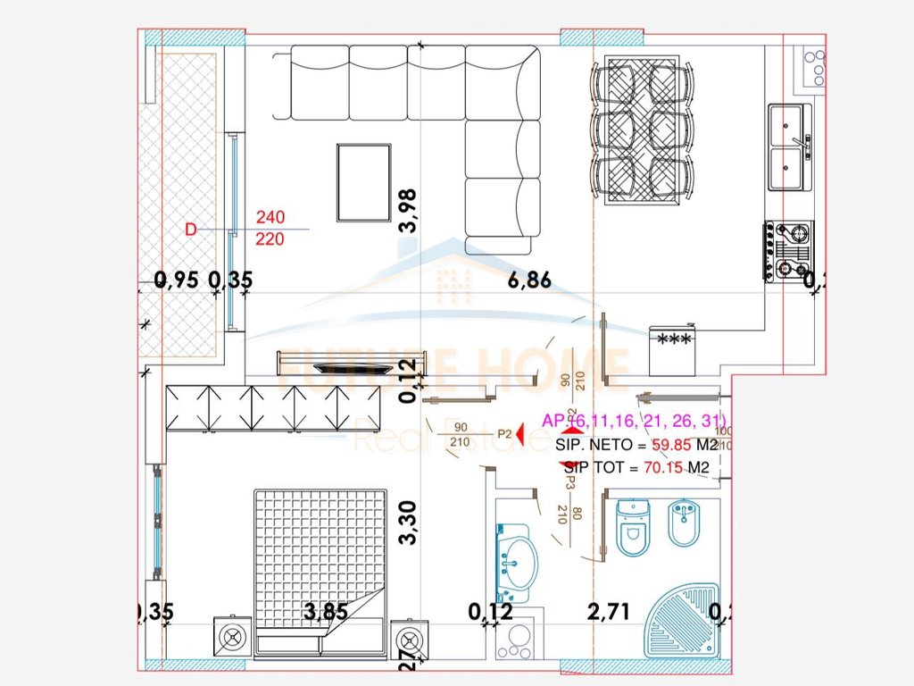 For sale, Apartment 1+1, Yzberisht