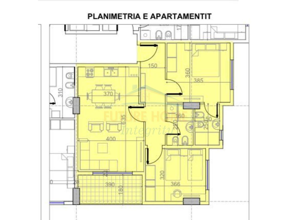 For sale, 2+1+2 Apartment, BelFiore Residence 3, Tirana.