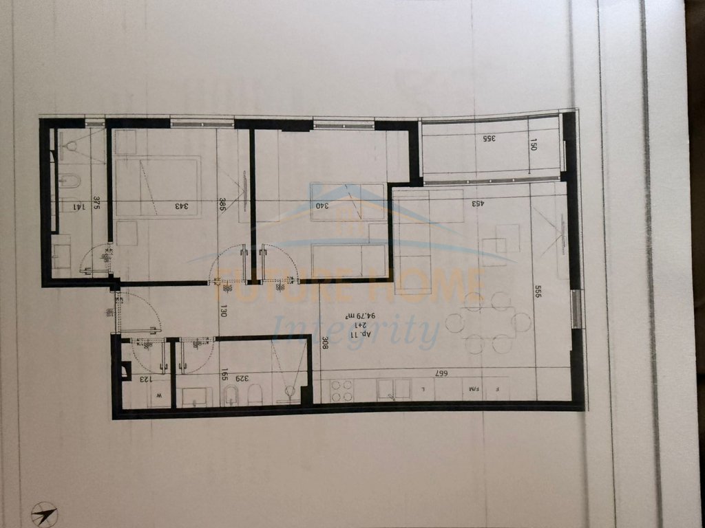 For sale, Apartment 2+1+2, Park Houses Residence, Tirana.