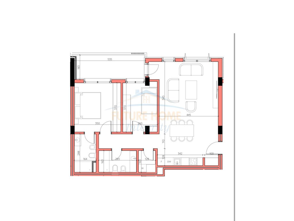 For sale, Apartment 2+1+2+Parking Space, Maison De La Terre Residence, Tirana.