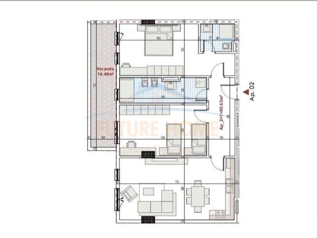 Shitet, Apartament 2+1+2, Ring Side Residence, Paskuqan