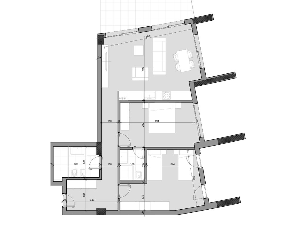 Shitet, Apartament 2+1+2+ Verandë, Farka Hills Residences