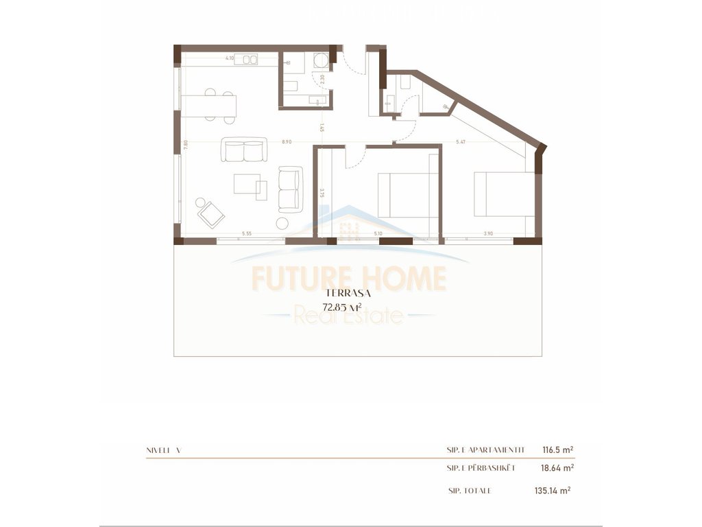 For sale, Apartment 1+1+Veranda. Golem, Durres.