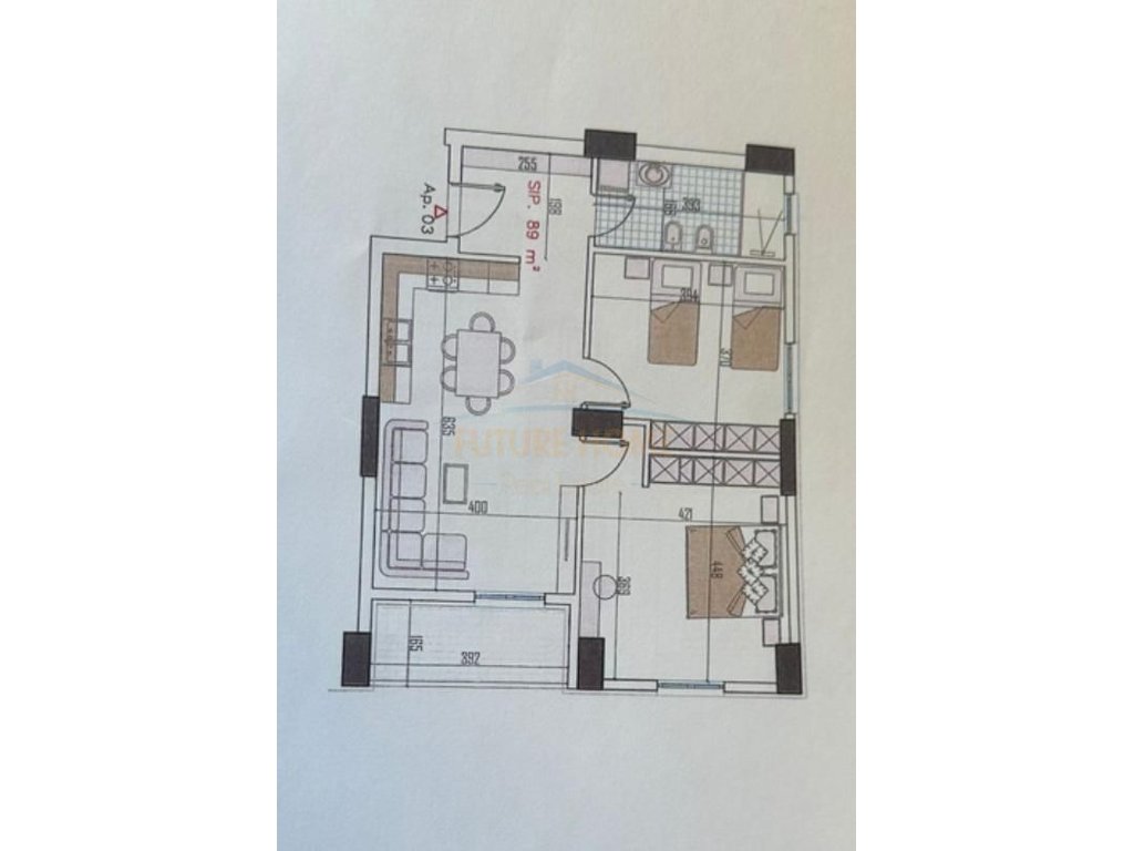 Shitet, Apartament 2+1, Babrru "Monark Residence", Tiranë.