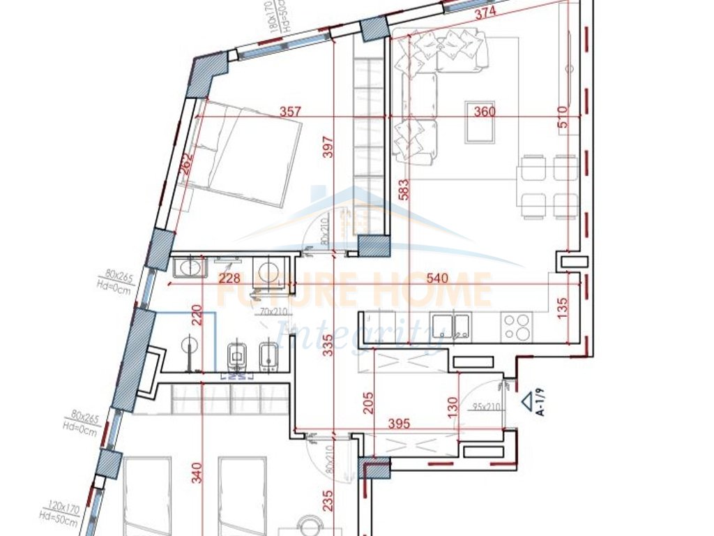 For sale, 2+1 Apartment, House Residence, Tirana.