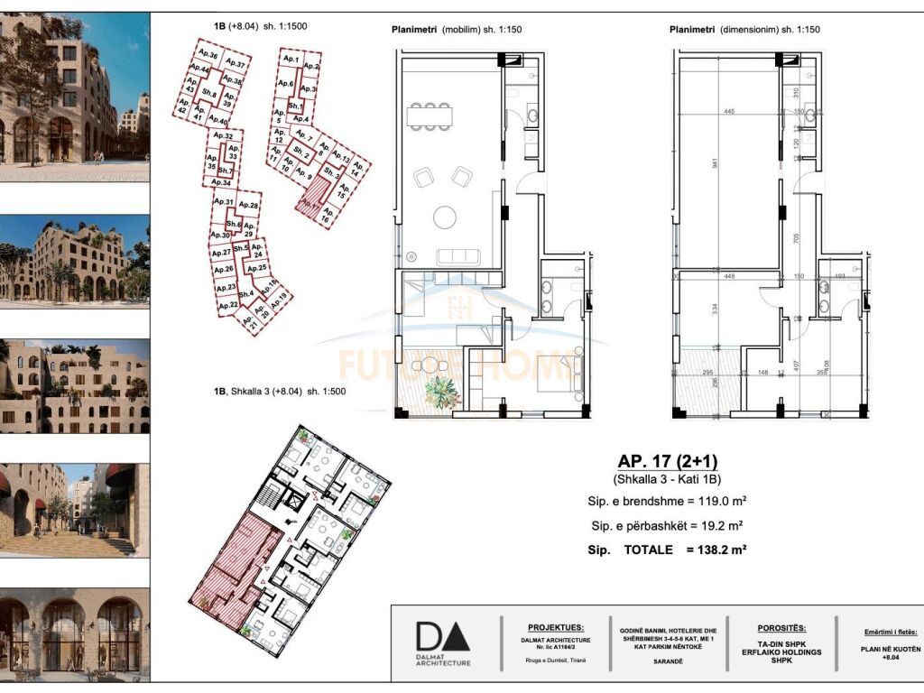 For sale, Apartment 2+1, Marina City Park, Saranda.