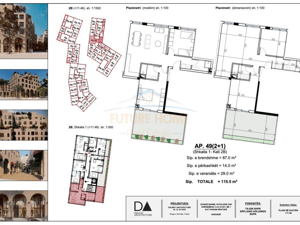 For sale, Apartment 2+1, Marina City Park, Saranda.