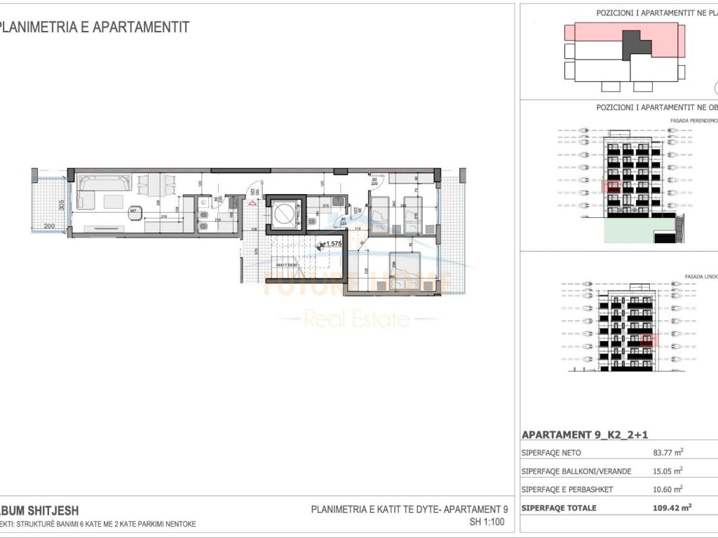 For sale, Apartment 2+1, Residence Ares 5, Saranda.