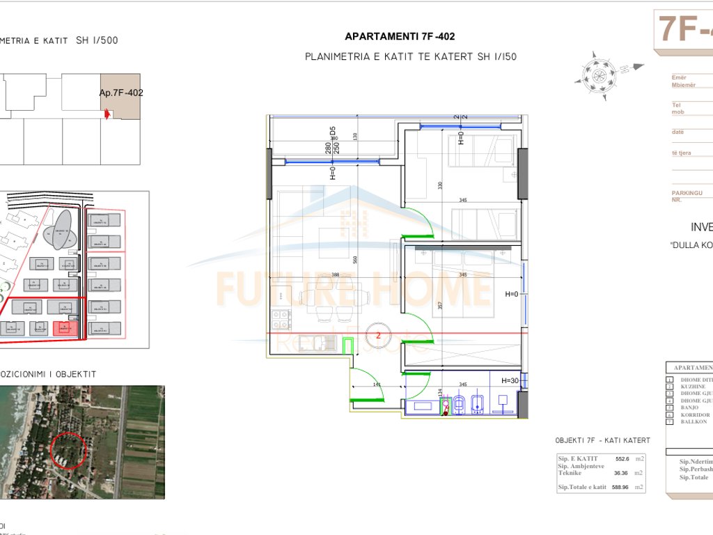 For sale, 2+1 Apartment, "Liburna" Residence, Mali i Robit