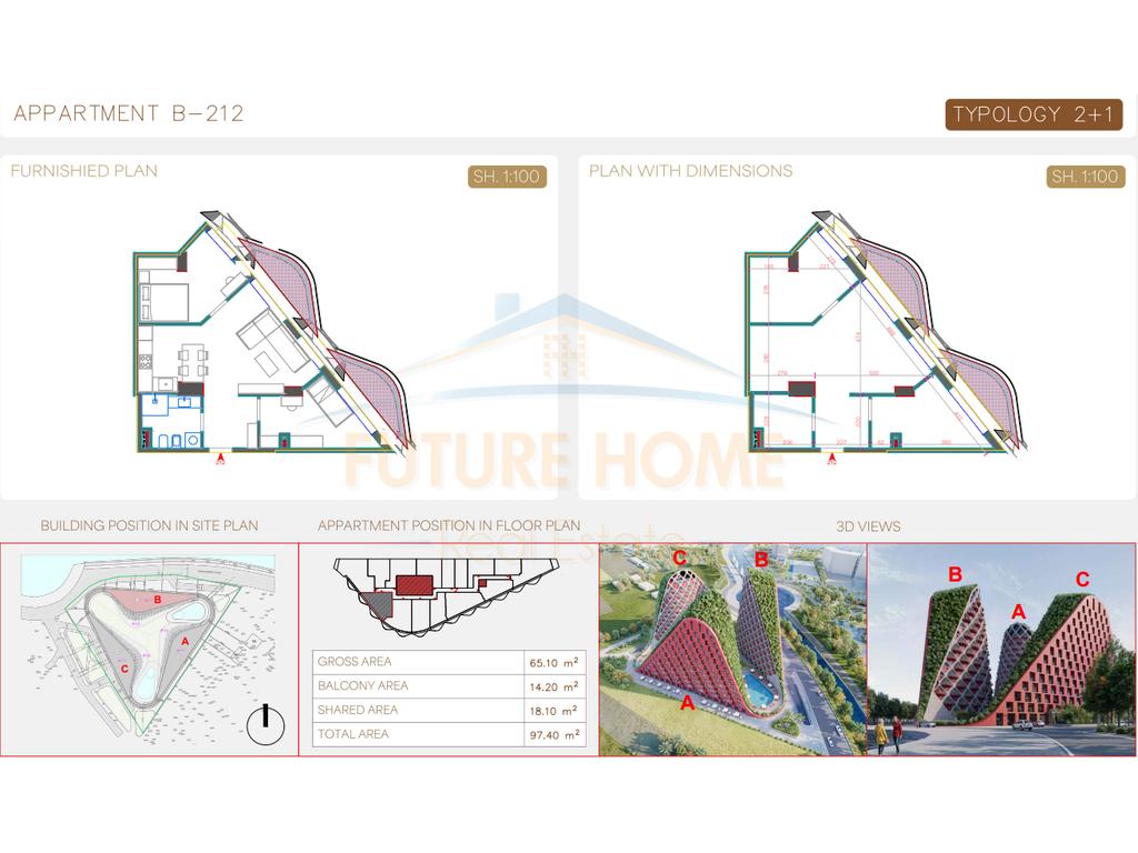 For sale, 2+1 Apartment, "Narea" Residence, Qerret, Kavajë