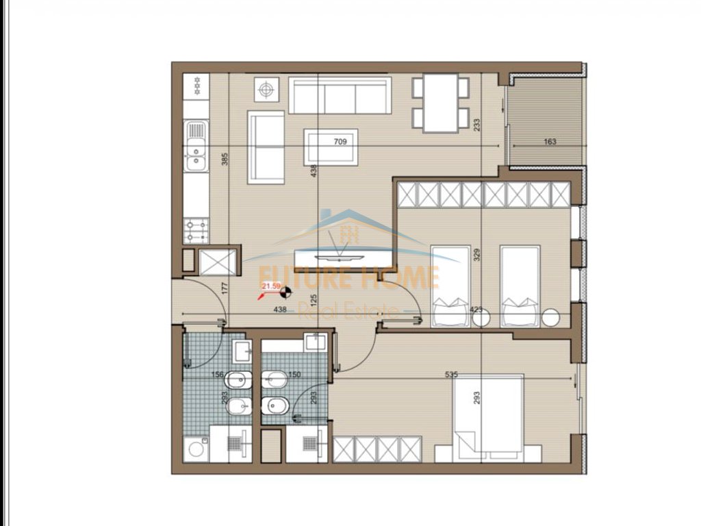 Shitet, Apartament 2+1, Riviera Residence,Kamëz.
