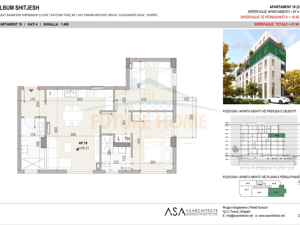 Apartment 2+1 for Sale, Hospital, Durrës