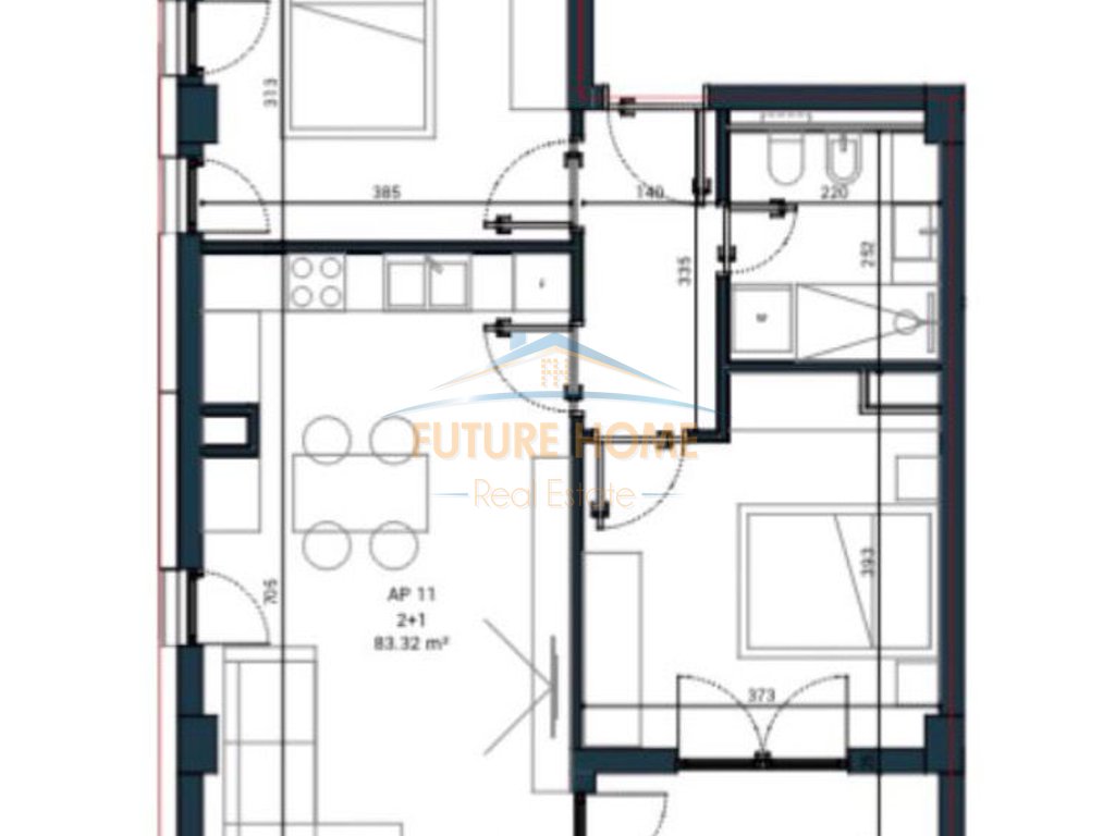 Shitet, Apartament 2+1, Sun Palasë Residence