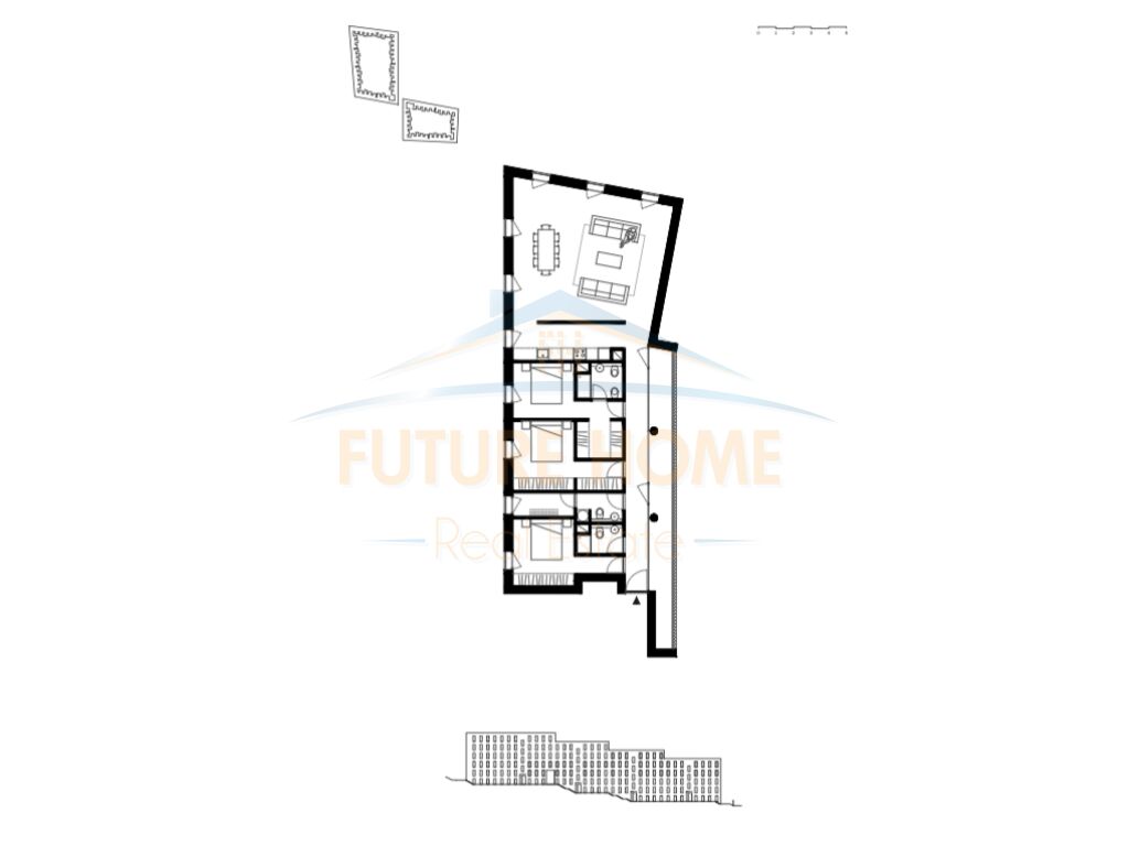 Shitet apartament 3+1+2 Long Hill Residence, Mul Bathor. tiran