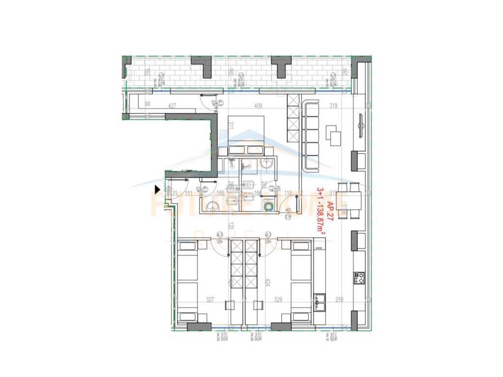 For sale, Apartment 3+1+2, Kavaja Street, Tirana.