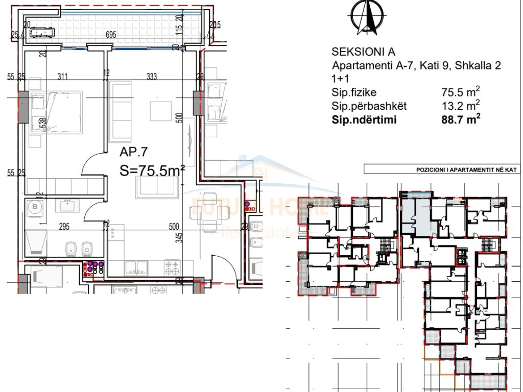 For sale, Apartment 1+1, Lungomare, Vlora.