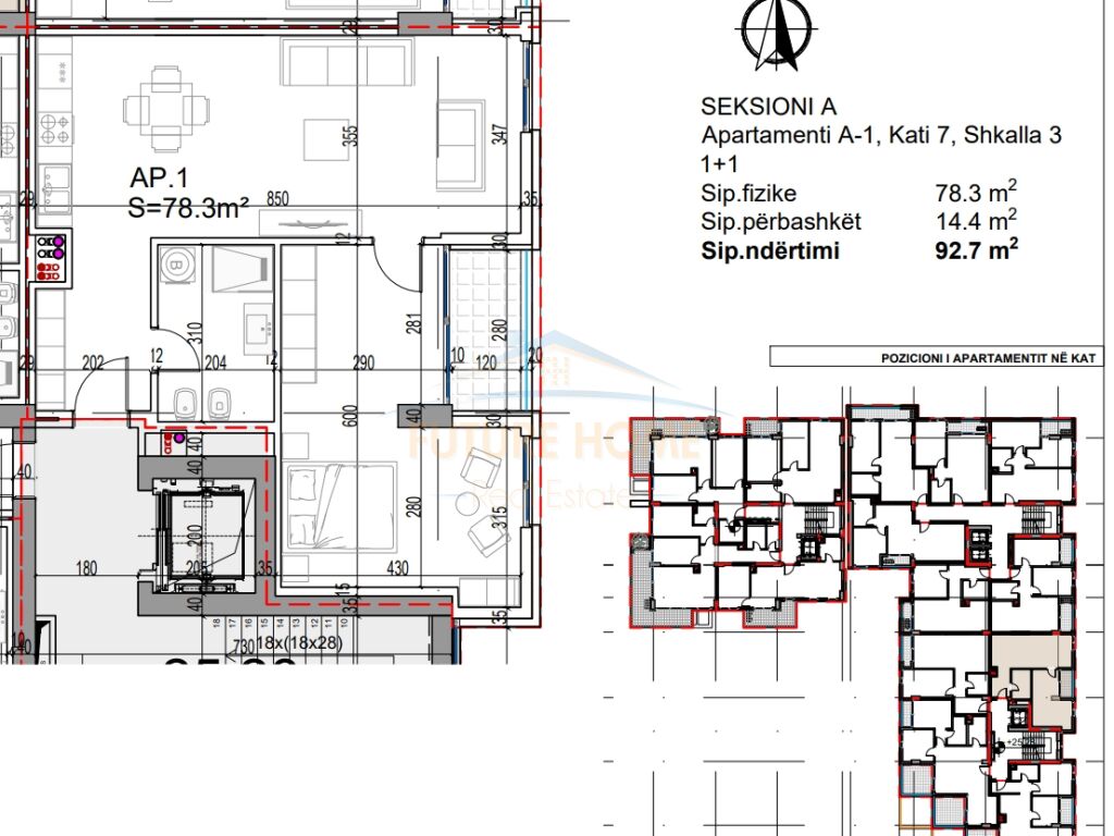 For sale, Apartment 1+1, Lungomare, Vlora.