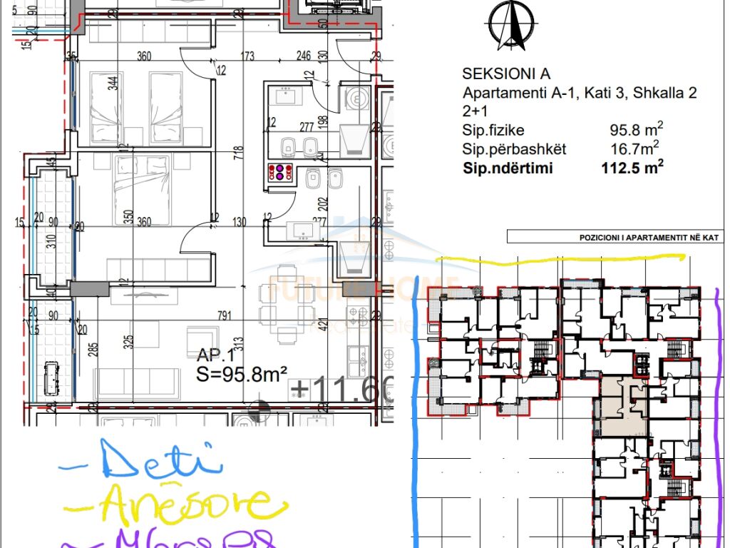For sale, Apartment 2+1, Lungomare, Vlora.