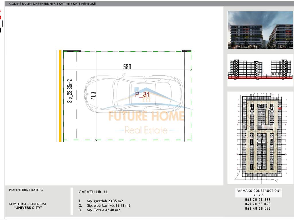 For sale, Garage, Univers City Complex, QTU, Tirana.