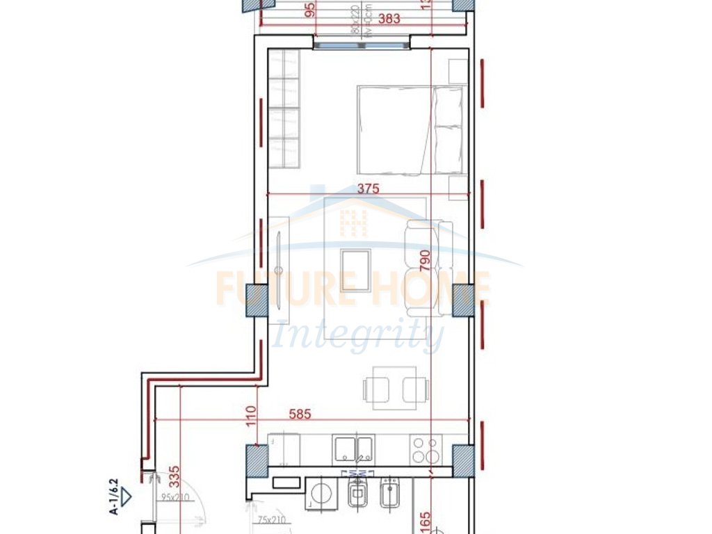 For sale, Studio apartment, House Residence, Tirana.