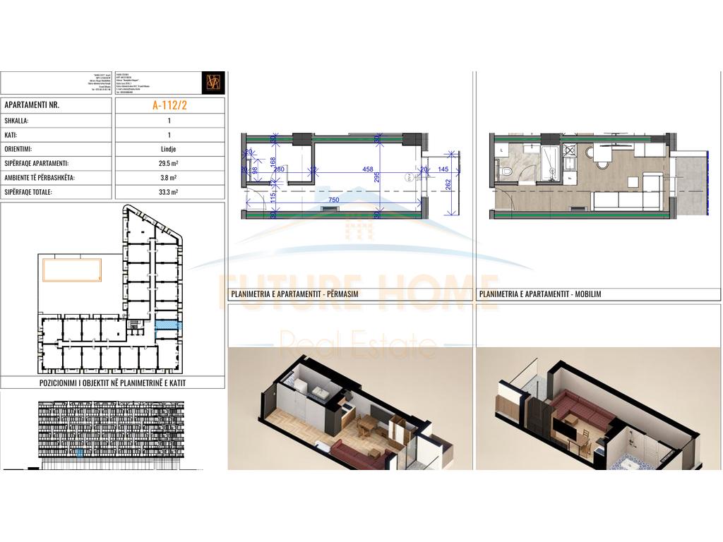 For sale, Studio apartment, Residence "Dragot 2", Golem, Kavajë
