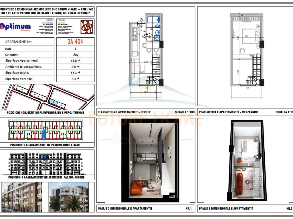 For sale, Loft 1+1, Residence "Adria", Qerret, Kavajë