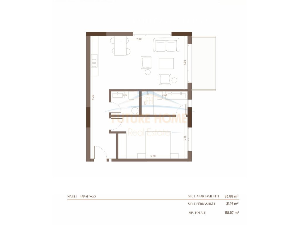 For sale, Attic 1+1+2. Golem, Durres.