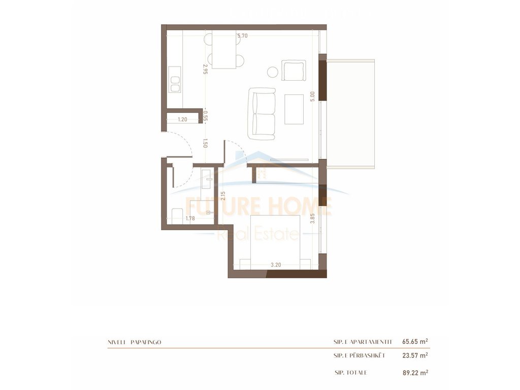 For sale, Attic 1+1. Golem, Durres.