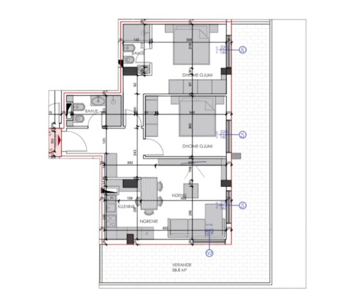 2 Bedroom Apartment with Panoramic Balcony, Tregu i Ri Elektrik, Tirana