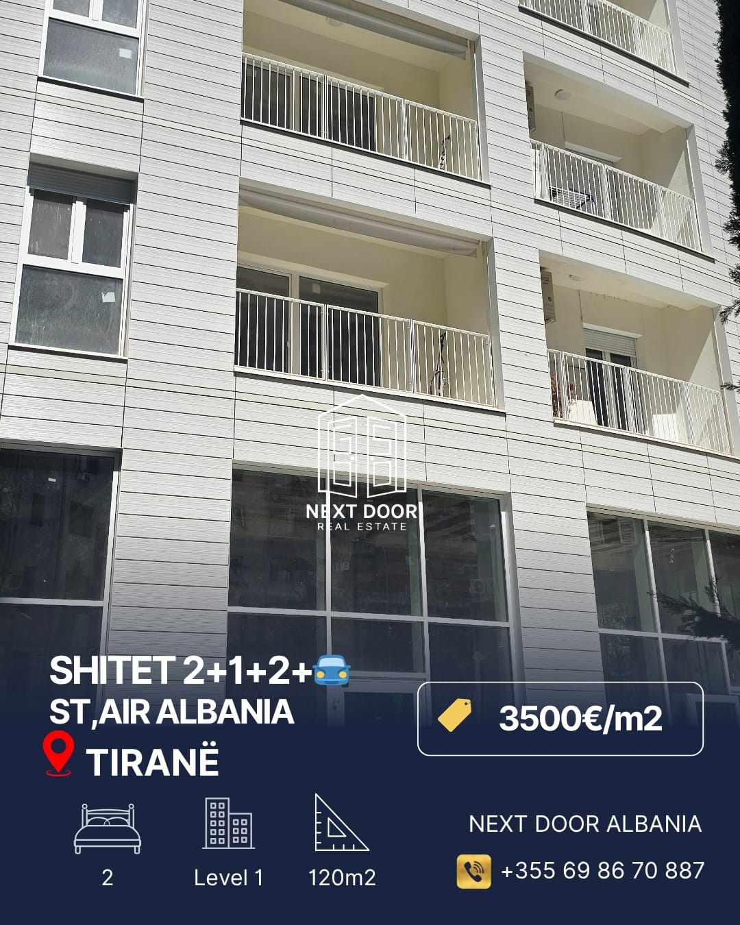 Apartment with Parking, Air Albania Stadium